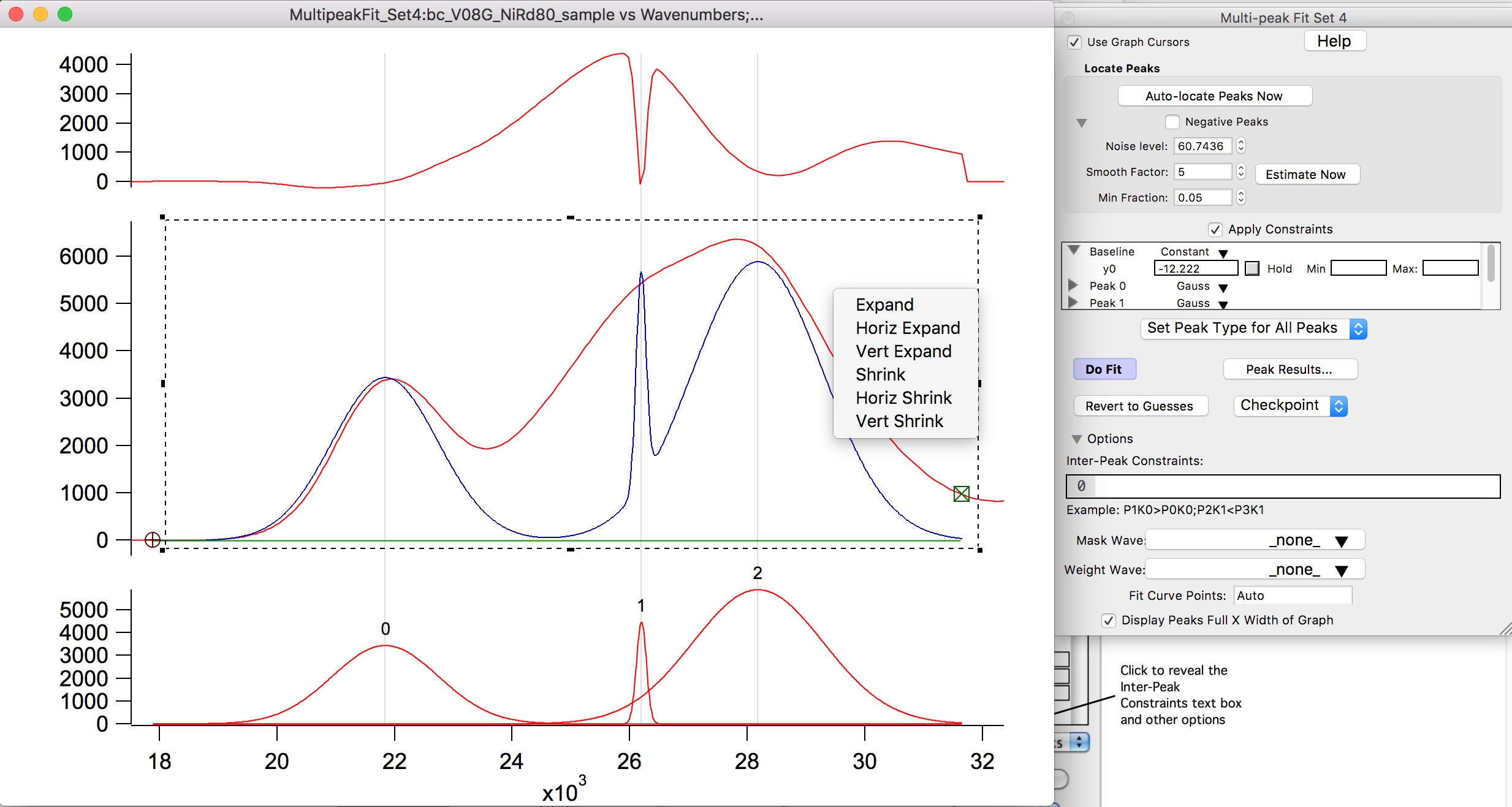 Multi Peak fitting package 2 Unable to manually add peaks Igor Pro